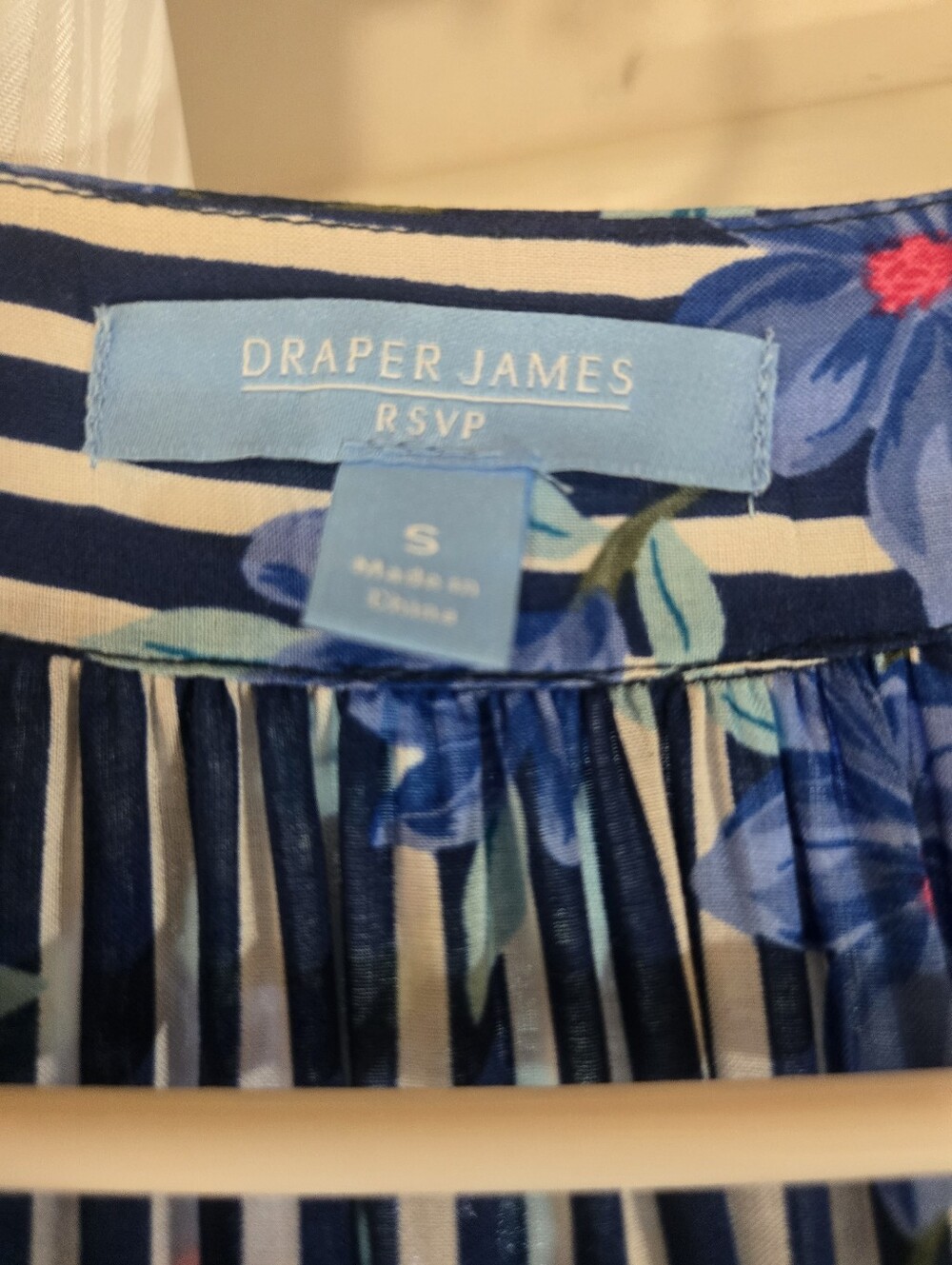 Draper James RSVP Navy & Cream Striped Floral Midi Dress S - Picture 7 of 12